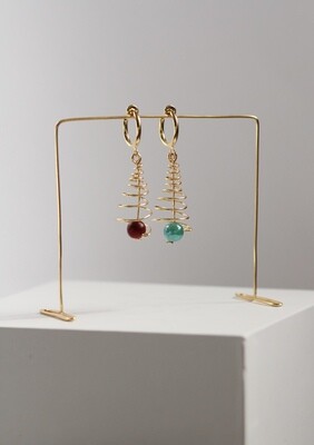 Spiral Christmas Tree Earrings