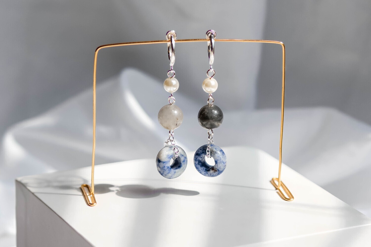 Sky Gemstone Drop Earrings