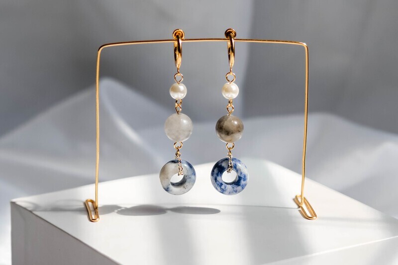 Sky Gemstone Drop Earrings