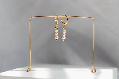 Pink Triple Freshwater Pearl Earrings