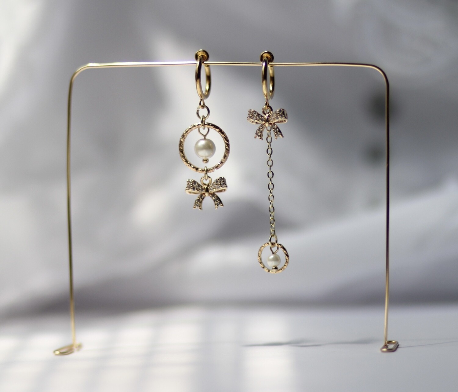 Asymmetrical Bow Earrings