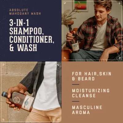 18.21 Man Made - Shampoing 3 en 1 Absolute Mahogany 532ml/18oz