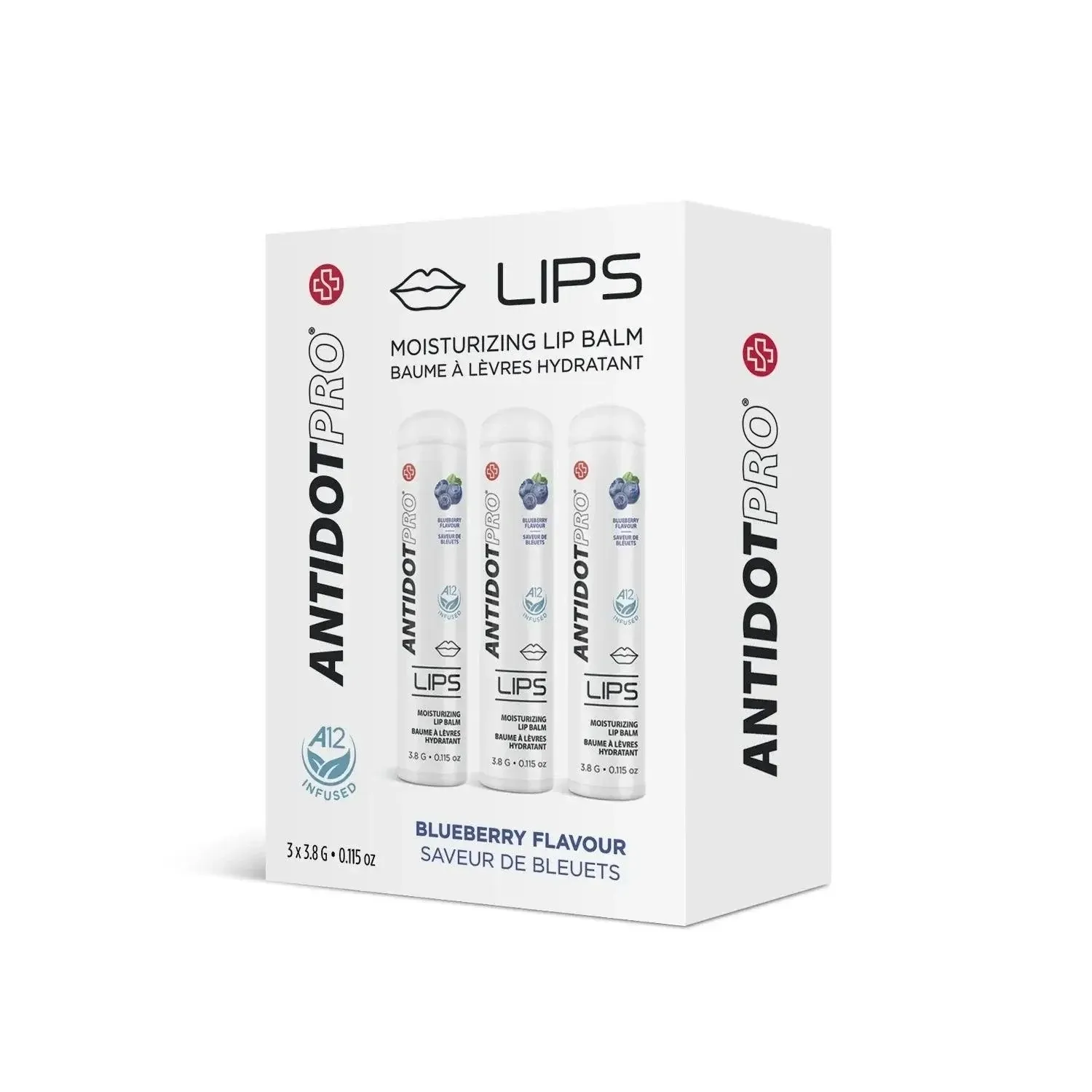AntidotPro - Baumes à Lèvres Hydratant - 3 Bleuet