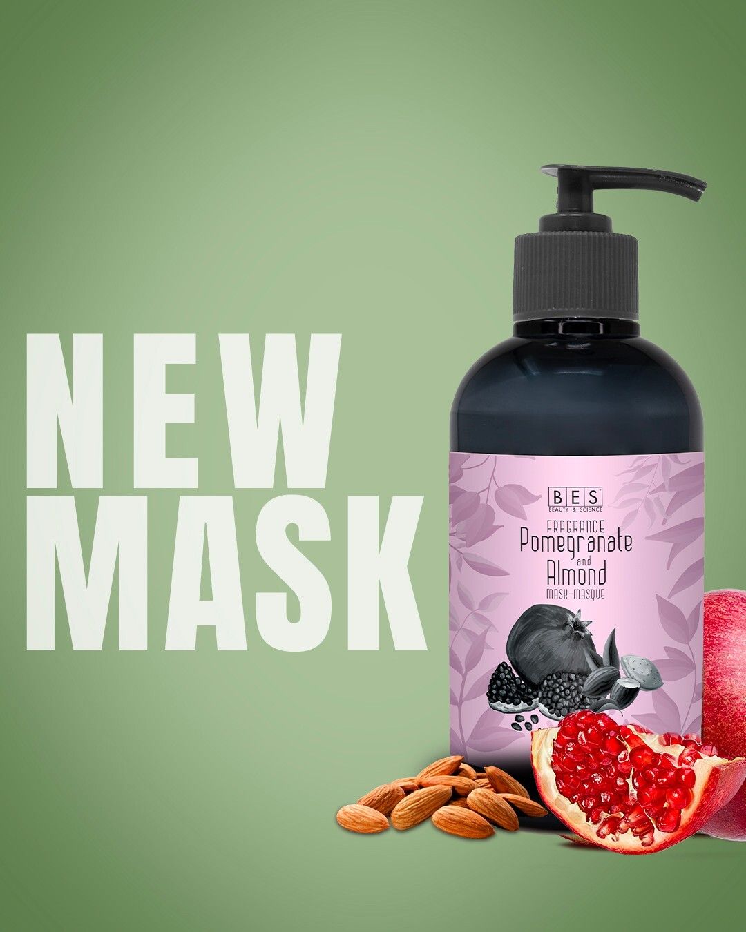 BES Fragrance - Masque Grenade et Amande 300ml BES Fragrance - Masque Grenade et Amande 300ml