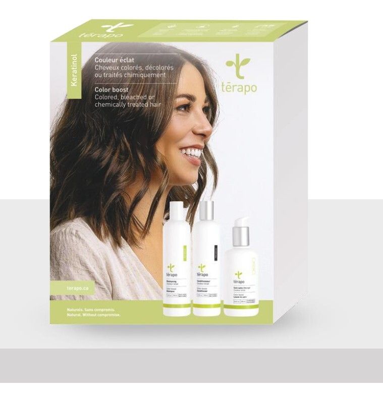 Térapo - Coffret Kératinol (Shampoing 350ml + Revitalisant 350ml + Soin 250ml) 