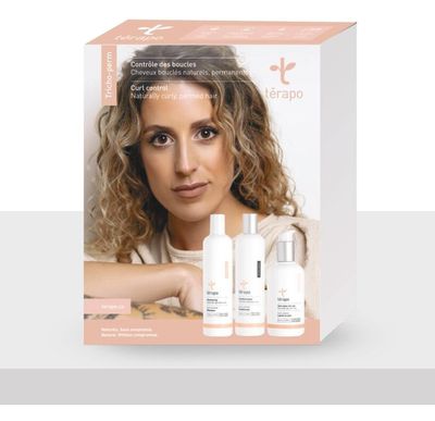 Térapo - Coffret Tricho-perm (Shampoing 350ml + Revitalisant 350ml + Soin 250ml) 