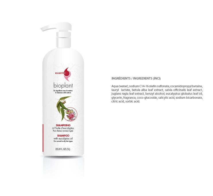 Bioplant - Shampoing Huile d&#39;Eucalyptus Normaux à Gras (1L)