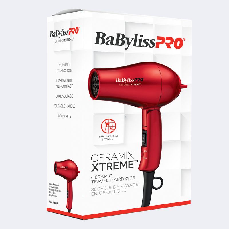 Babyliss Pro Ceramix Xtreme Séchoir de Voyage 1000W Rouge BAB053C