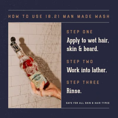 18.21 Man Made - Shampoing 3 en 1 Absolute Mahogany 946ml/32oz