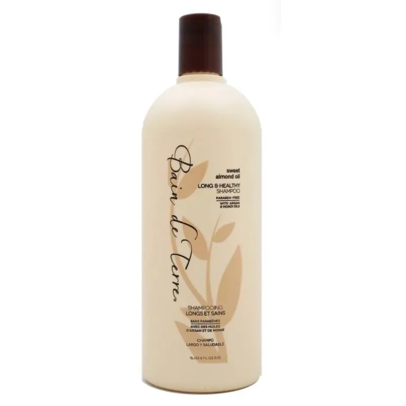 Bain de Terre - Shampoing - Huile d&#39;amande douce - Cheveux Longs et Sains (1L)