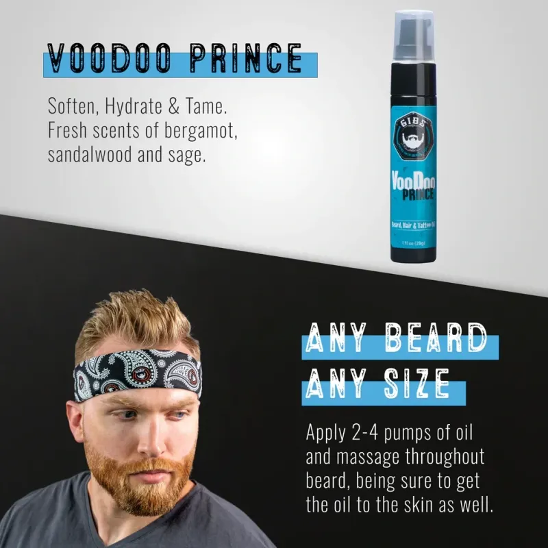 Gibs - Voodoo Prince - Huile pour Barbe, Cheveux et Tatouages (118.3ml)