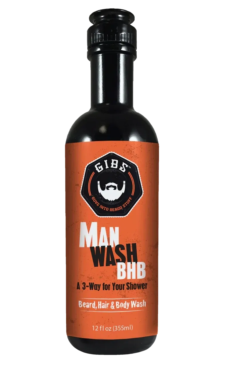 Gibs - Man Wash BHB - Savon pour Barbe, Cheveux et Corps (355ml)