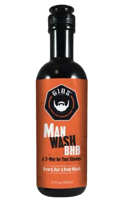 Gibs - Man Wash BHB - Savon pour Barbe, Cheveux et Corps (355ml) Gibs - Man Wash BHB - Savon pour Barbe, Cheveux et Corps (355ml)