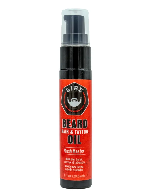 Gibs - Bush Master - Huile pour Barbe, Cheveux et Tatouages (29.6ml)