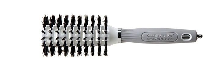 Olivia Garden - Brosse Ceramic ION Turbo Vent 32mm 2-1/2&#39;&#39; Sanglier 100%