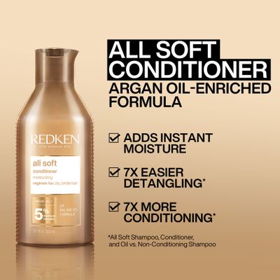 REDKEN All-Soft Après-Shampoing Cheveux secs et abimés 300ml