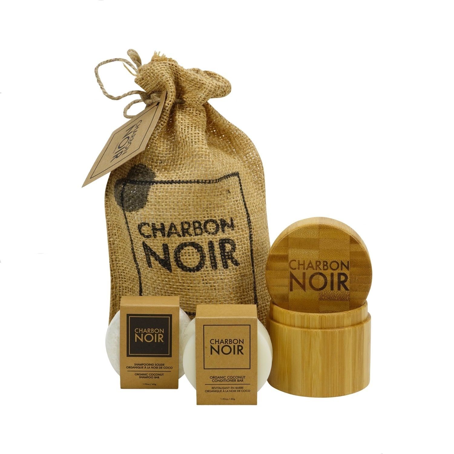 Charbon Noir - Duo Shampoing et Revitalisant Noix de Coco