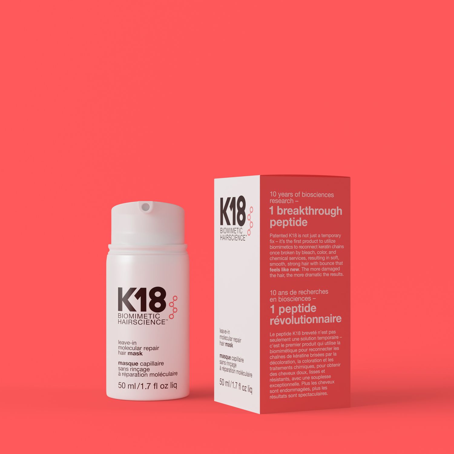 K18 - Masque Capillaire Sans Rinçage à Réparation Moléculaire (50ml)