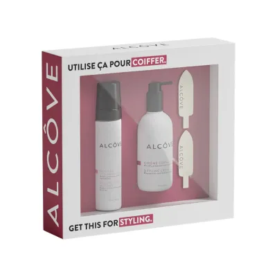 Alcôve Duo Mousse et Crème Coiffante + 2 pinces 