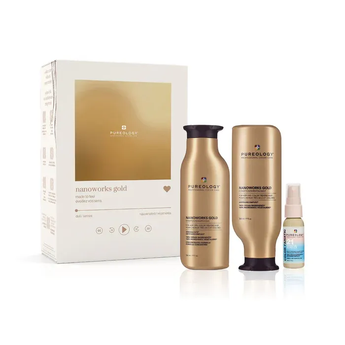 Pureology Coffret 2024 Nanoworks Gold (Sh et Rev 266ml et CF 30ml)