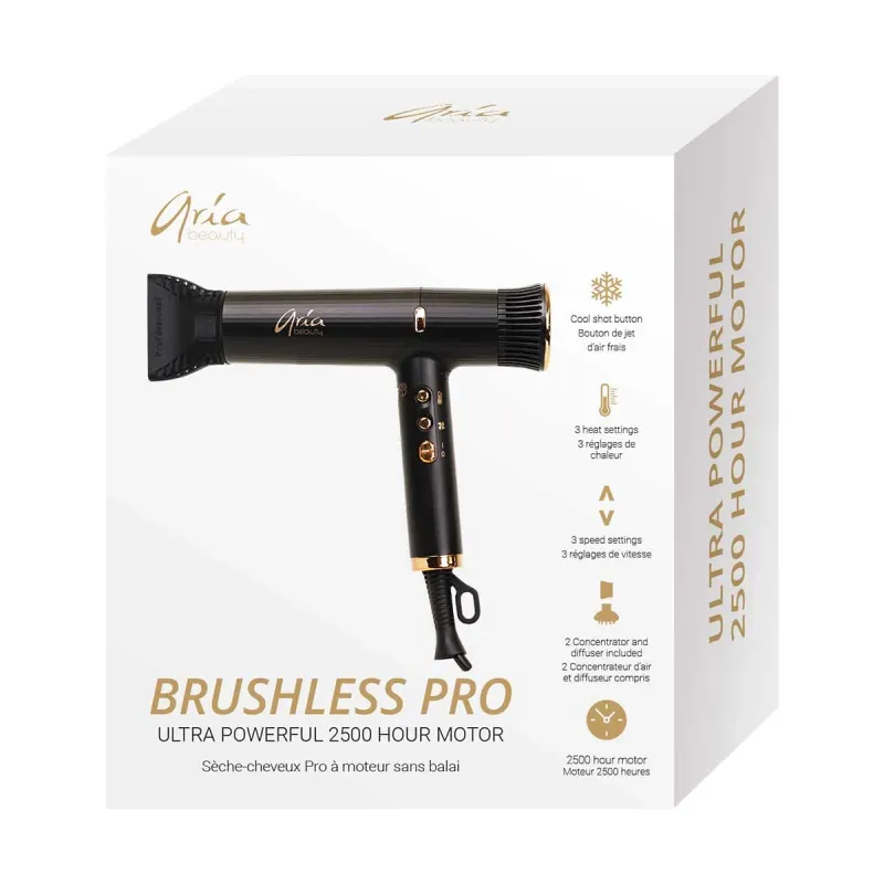 Aria Beauty - Séchoir Pro Sans Balai 1500w noir