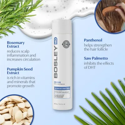 Bosley - Revitalisant Nourrissant BOS - Revive (Cheveux non teints clairsemés) 300ml
