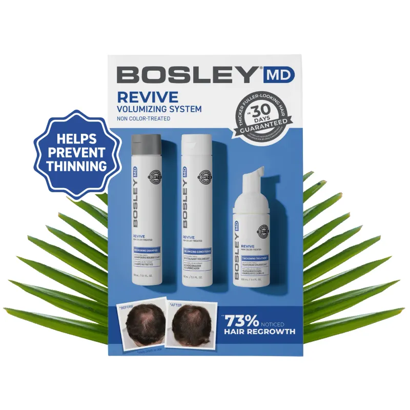 Bosley - Trio BOS -Revive Kit (Cheveux non teints clairsemés) 150ml+150ml+100ml