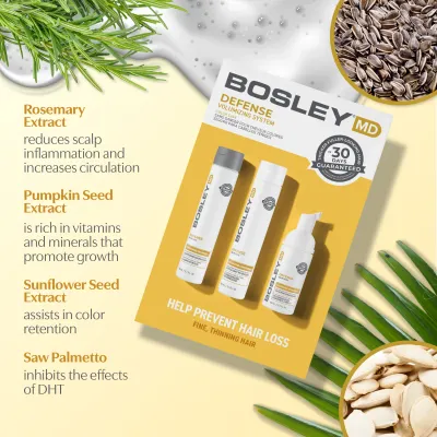 Bosley - Trio BOS -Defense Kit (Protection et Prévention) 150ml+150ml+100ml