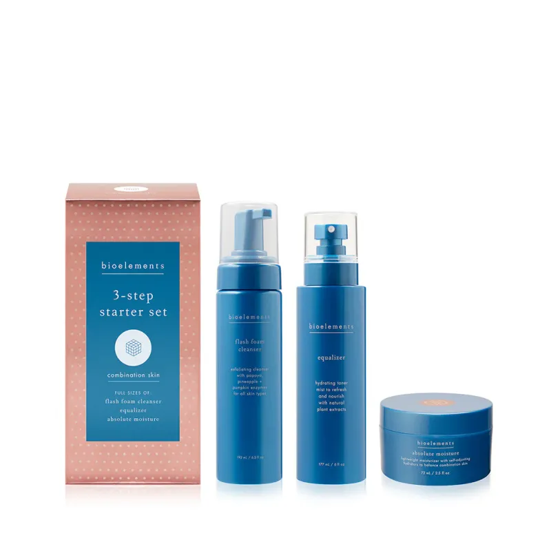 BIOELEMENTS - Kit de démarrage pour peaux mixtes (3 étapes) - 3-Step Starter Kit for Combination Skin