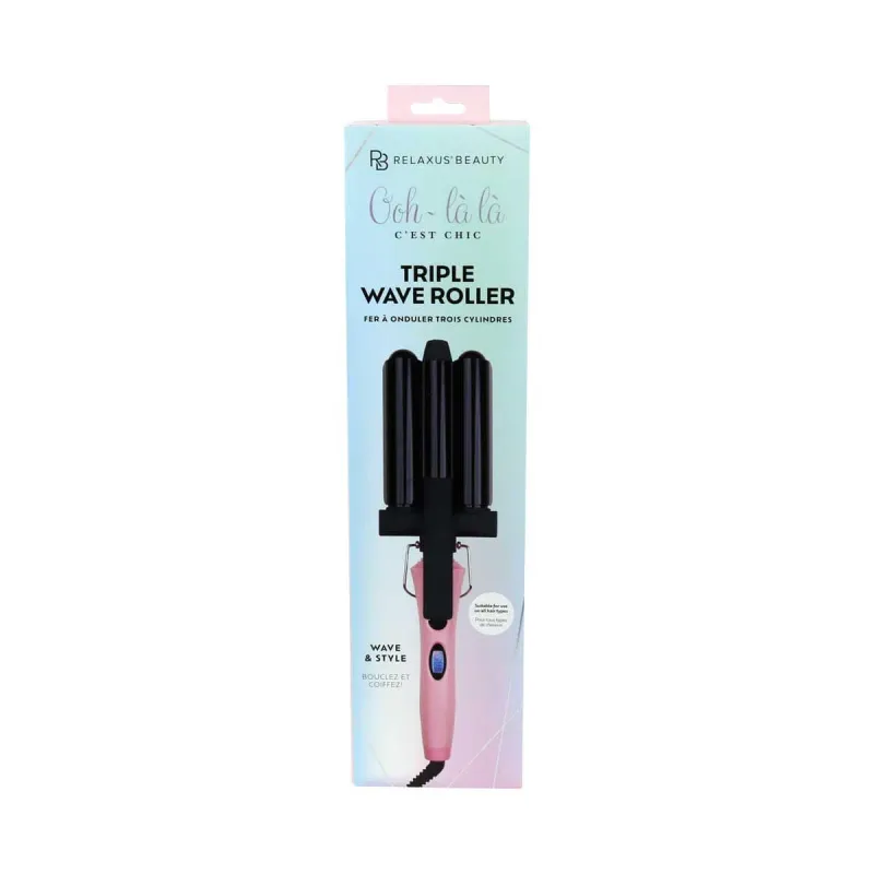 Relaxus Fer à Onduler Triple Wave Roller Rose (#544455)