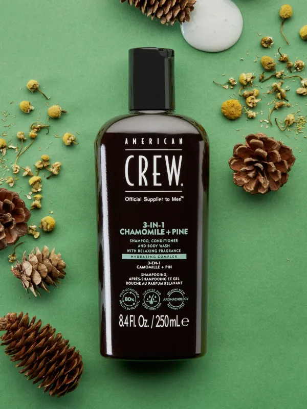American Crew - Shampoing 3-EN-1 Camomille et Pin (250ml)