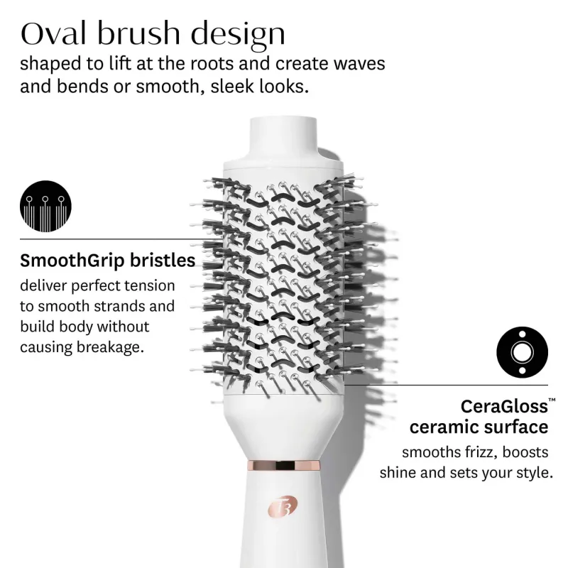 T3 Micro - Brosse Séchoir AireBrush Ovale (Blanche)