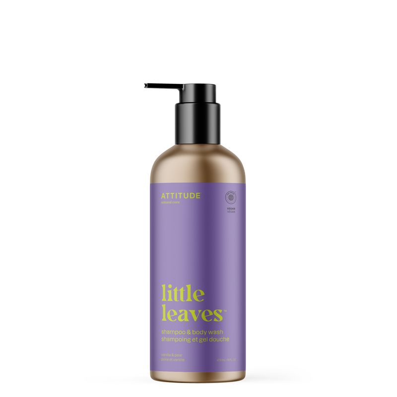 Attitude - Little Leaves - Shampoing et Savon Corps 2en1 - Poire Vanille (473ml)