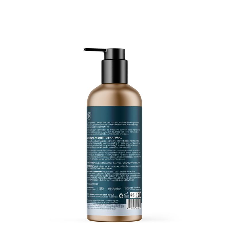 Attitude - Oatmeal Natural - Shampoing - Volume - Sans Odeur (473ml)