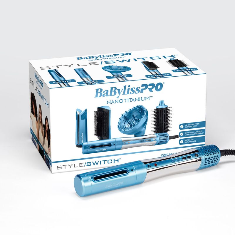 Babyliss Pro - Nano Titanium StyleSwitch Ionic Multi-Styler &amp; Séchoir (BNTSS-5PK) 