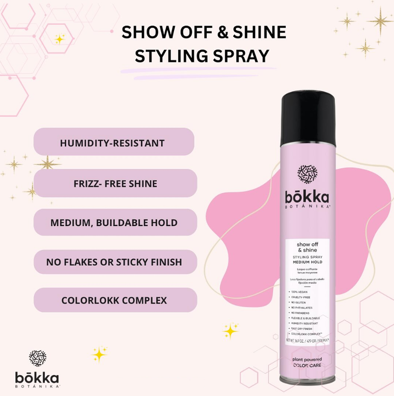 Bokka Botanika - Show Off &amp; Shine - Laque Coiffante Tenue Medium (500ml)