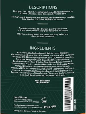Must Man Pro - Triple Duty - Nettoyant Hydratant 3-en-1 (50ml)