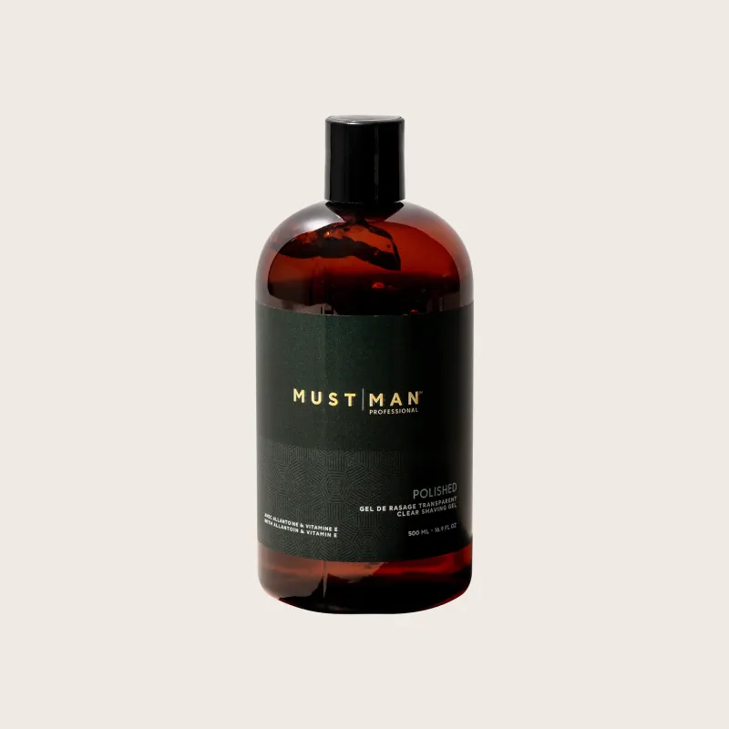 Must Man Pro - Polished - Gel de Rasage Transparent (500ml) Must Man Pro - Polished - Gel de Rasage Transparent (500ml)