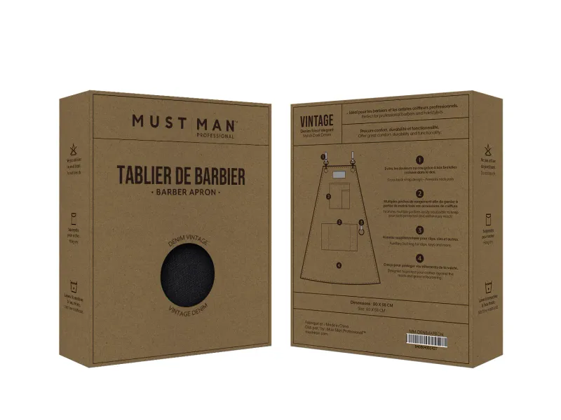 Must Man Pro - Barber Apron - Tablier de Barbien en Denin