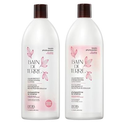 Bain de Terre - Duo Shampoing et Revitalisant - Keratin Phyto Protein Renforçant (2x 1L)