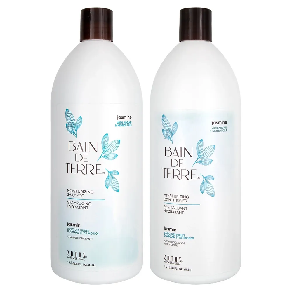 Bain de Terre - Duo Shampoing et Revitalisant - Jasmin - Hydratant  (2x 1L)