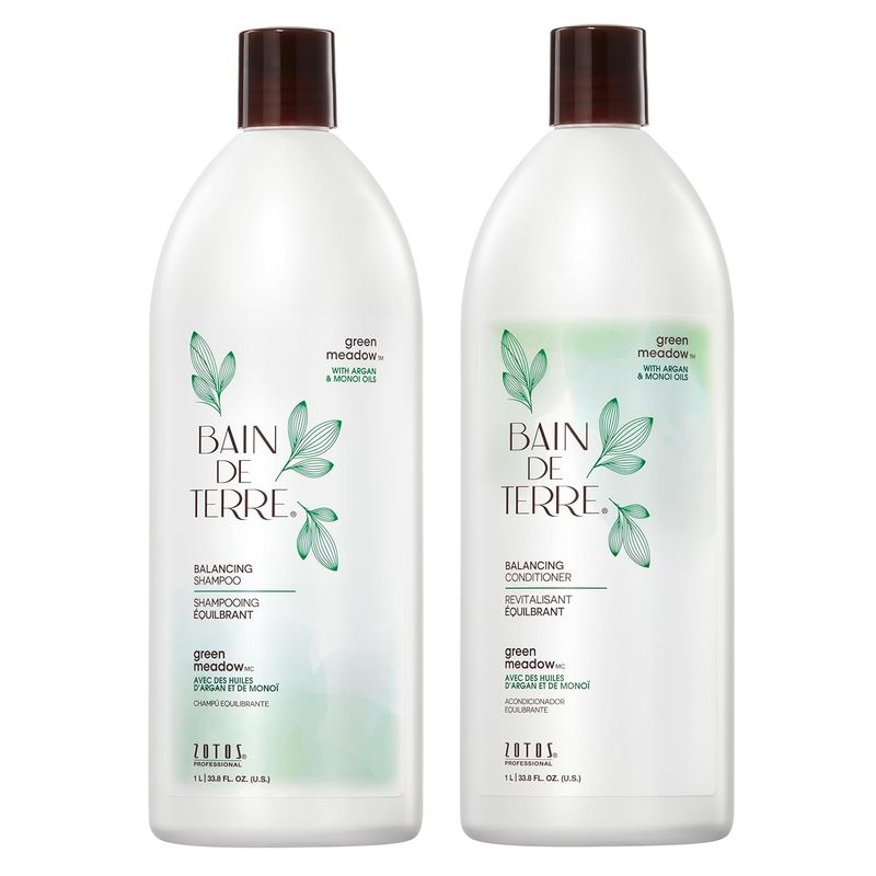 Bain de Terre - Duo Shampoing et Revitalisant - Green Meadow - Équilibrants (2x 1L) Bain de Terre - Duo Shampoing et Revitalisant - Green Meadow - Équilibrants (2x 1L)