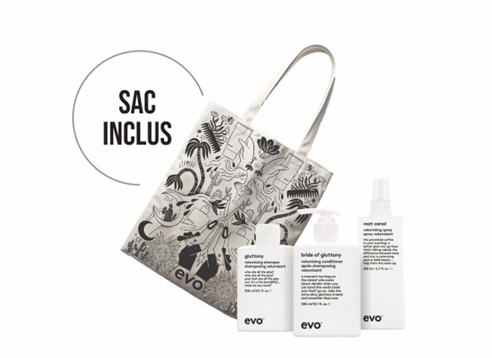 Evo Coffret Volumisant Good Givin&#39; (3 produits, 300+300+200ml) + Sac Evo Tote