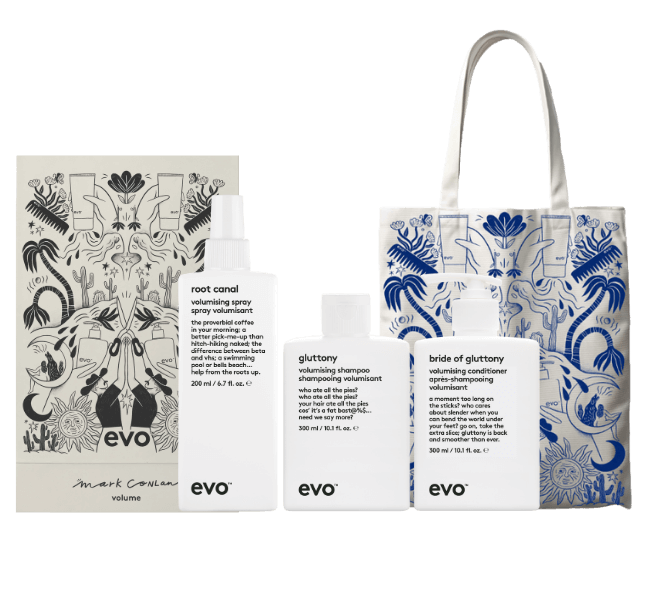 Evo Coffret Volumisant Good Givin' (3 produits, 300+300+200ml) + Sac Evo Tote