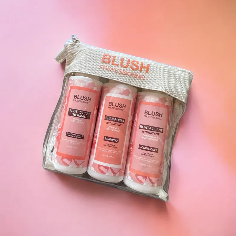 Blush Pro - Trio Voyage (Shamp+ Rev, Protecteur Thermal) 3x 100ml Blush Pro - Trio Voyage (Shamp+ Rev, Protecteur Thermal) 3x 100ml