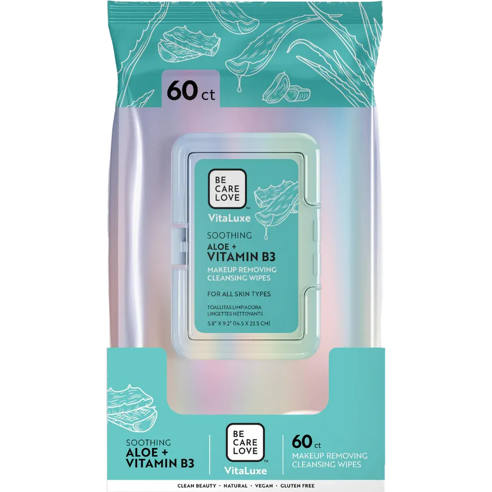 Be Care Love Lingettes Démaquillantes Aloès+Vit B3 (Qté 60)