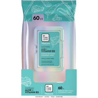 Be Care Love Lingettes Démaquillantes Aloès+Vit B3 (Qté 60)
