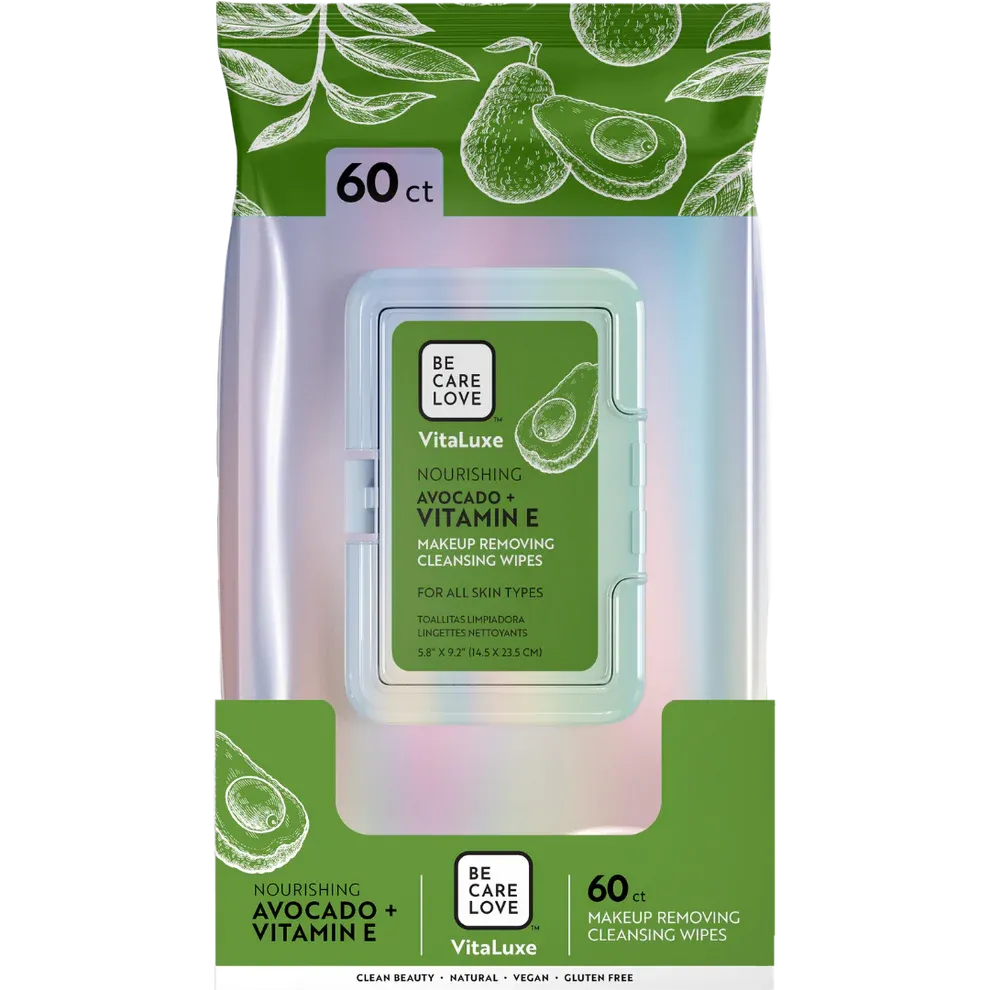 Be Care Love Lingettes Démaquillantes Avocado+Vit E (Qté 60)