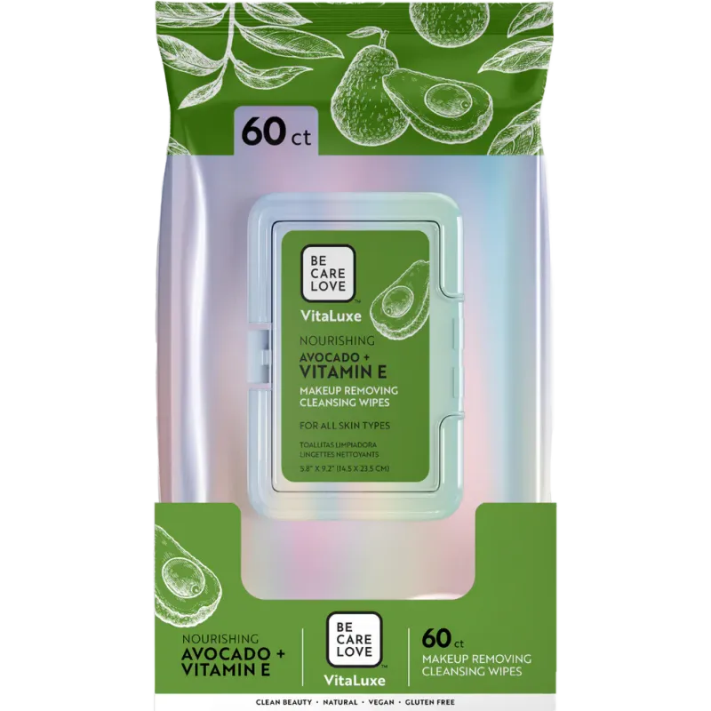 Be Care Love Lingettes Démaquillantes Avocado+Vit E (Qté 60)