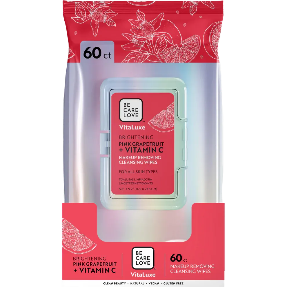 Be Care Love Lingettes Démaquillantes Pamplemousse+Vit C (Qté 60)